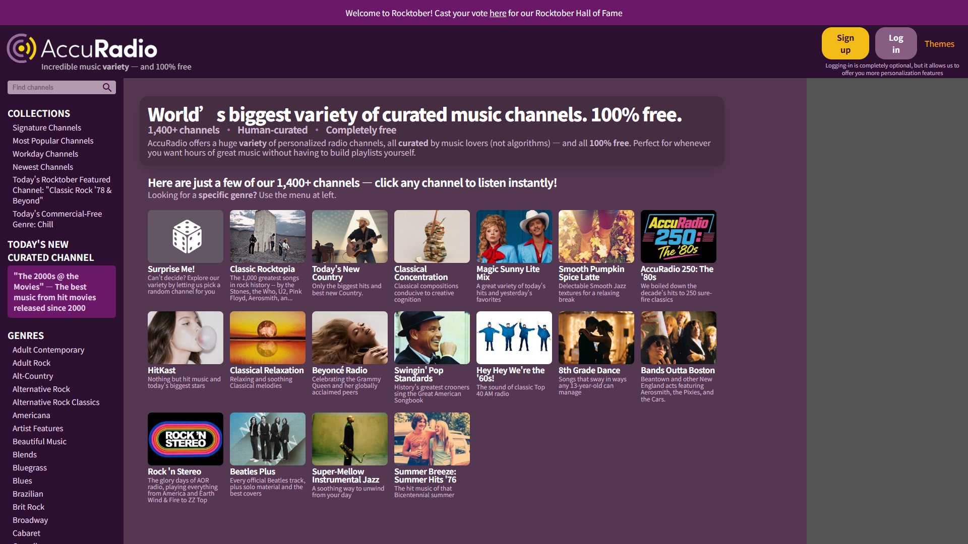 AccuRadio – 人工策展的免费网络电台频道库