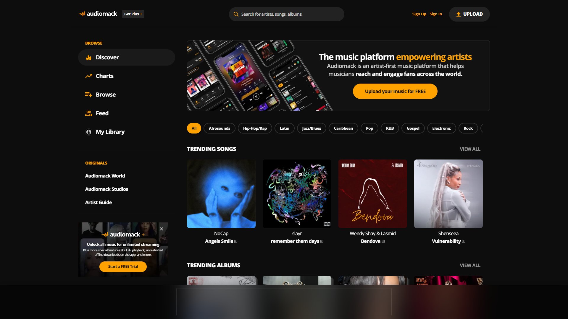 Audiomack – 独立音乐人作品上传与在线收听社区