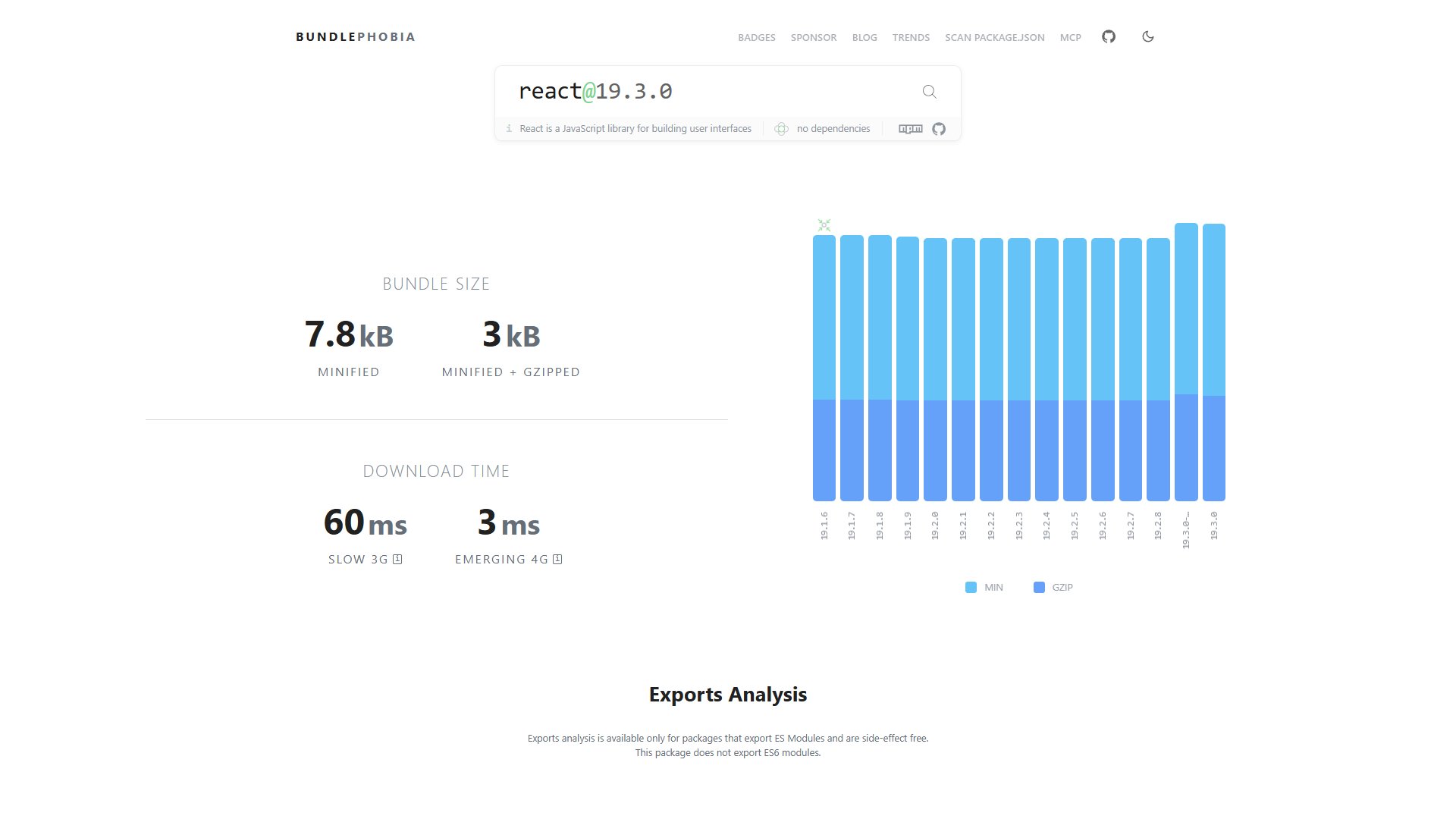 Bundlephobia – 查 npm 包体积与下载耗时的依赖分析工具