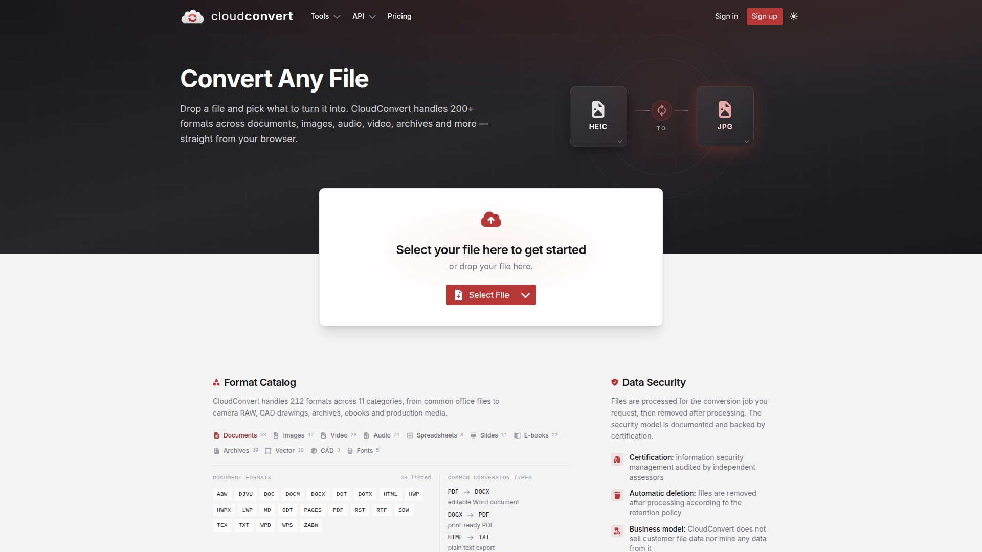 CloudConvert – 在线文件格式转换工具