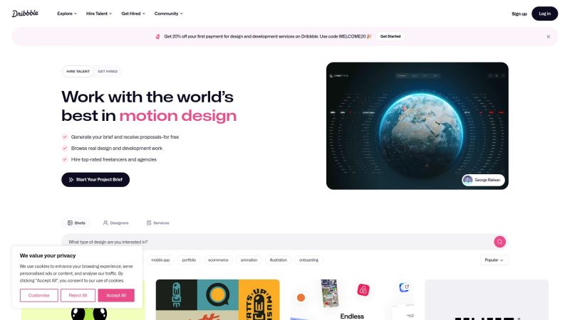 Dribbble – 设计师作品展示与灵感发现社区 - 超应用-超应用