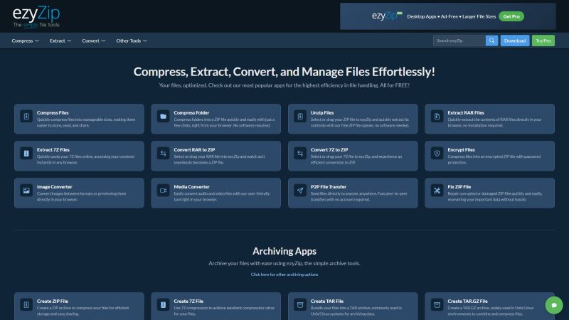 EzyZip – 浏览器端本地压缩与解压工具集 - 超应用-超应用
