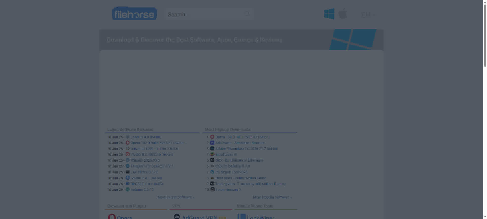 FileHorse – 精选 Windows 软件下载与发现站点