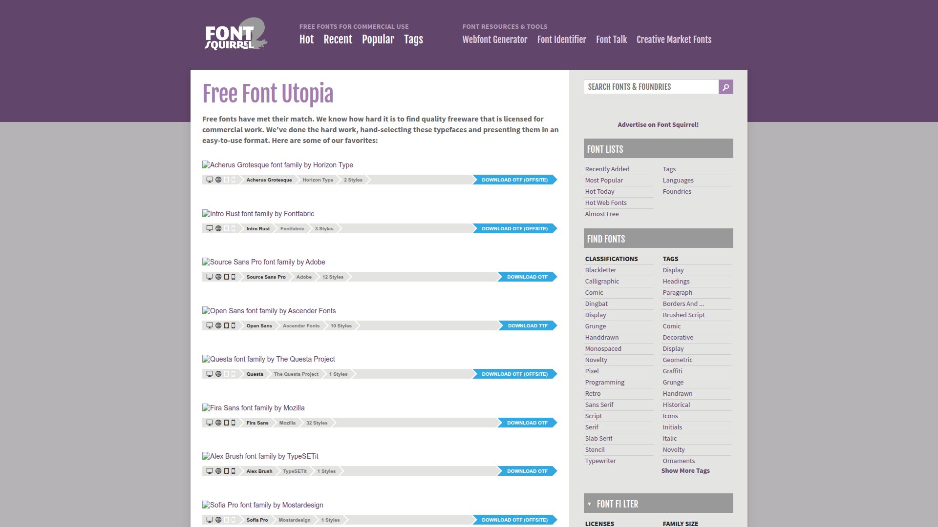Font Squirrel – 免费商用字体下载站