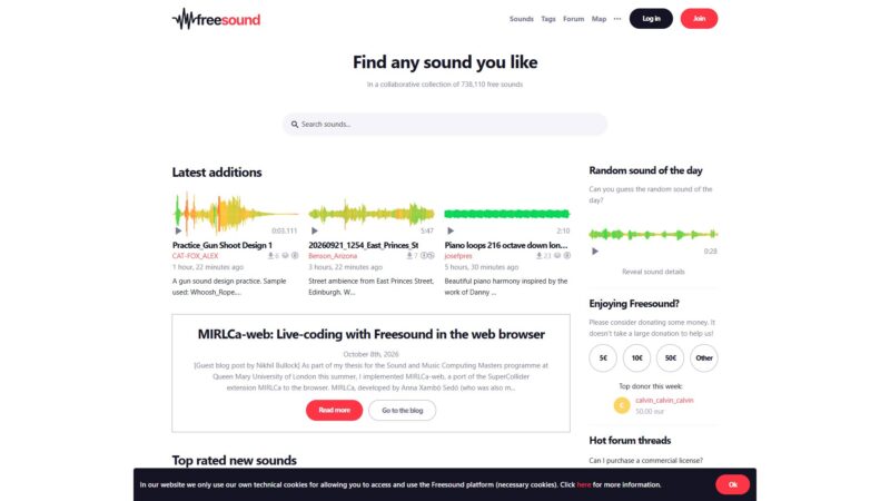 Freesound – 众包音效采样搜索与下载库 - 超应用-超应用