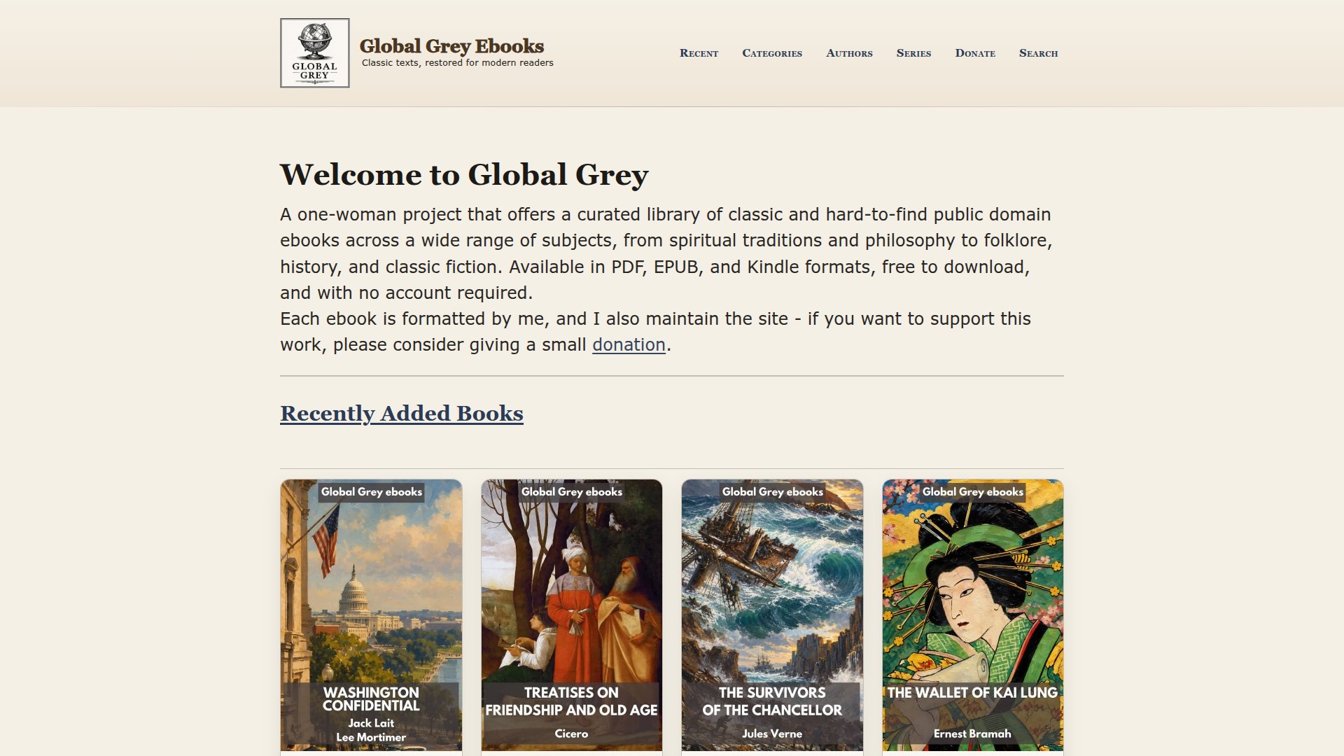 Global Grey – 手工精排的免费公版电子书库