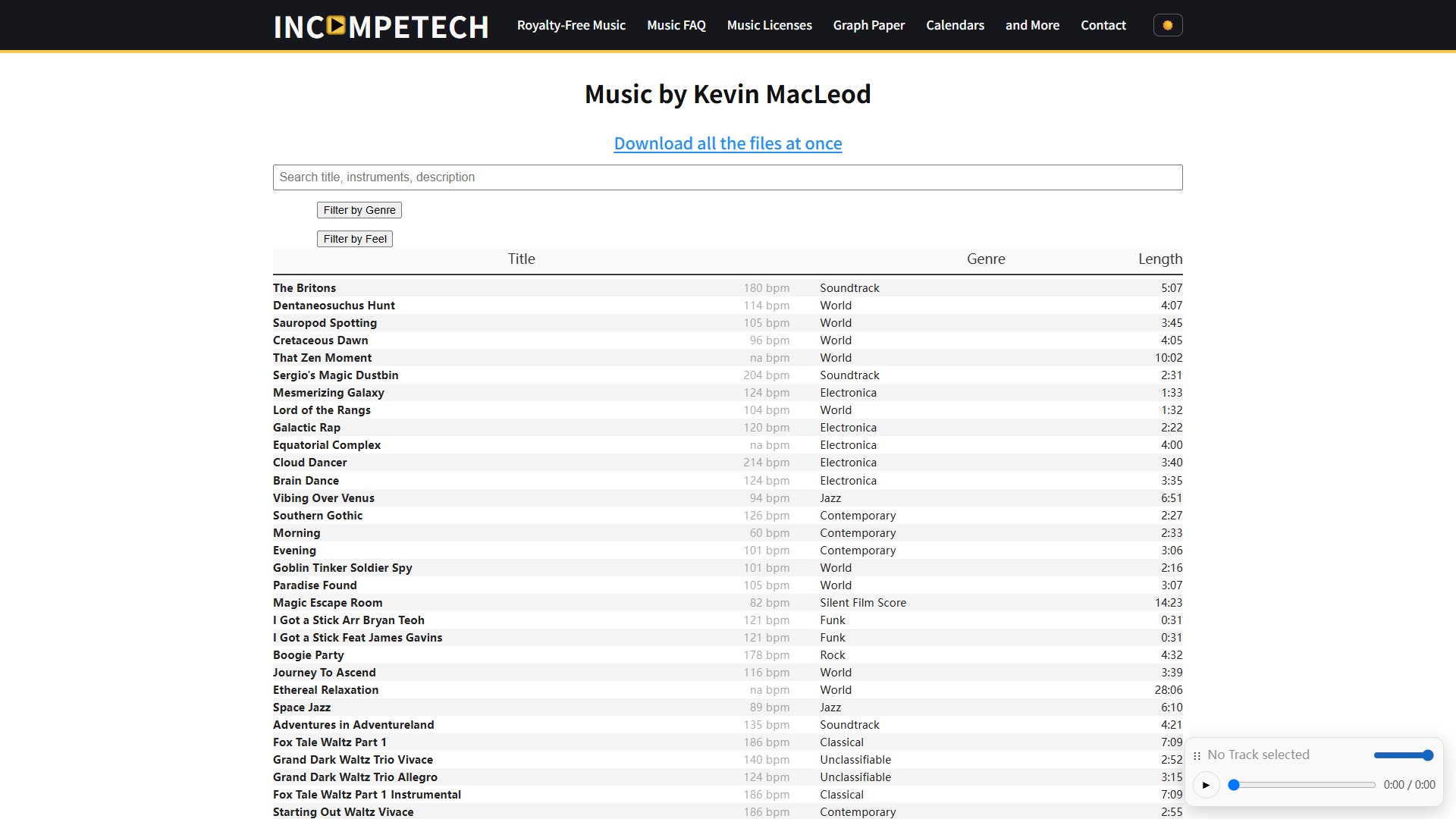 Incompetech – 免版税配乐曲库与授权下载站点