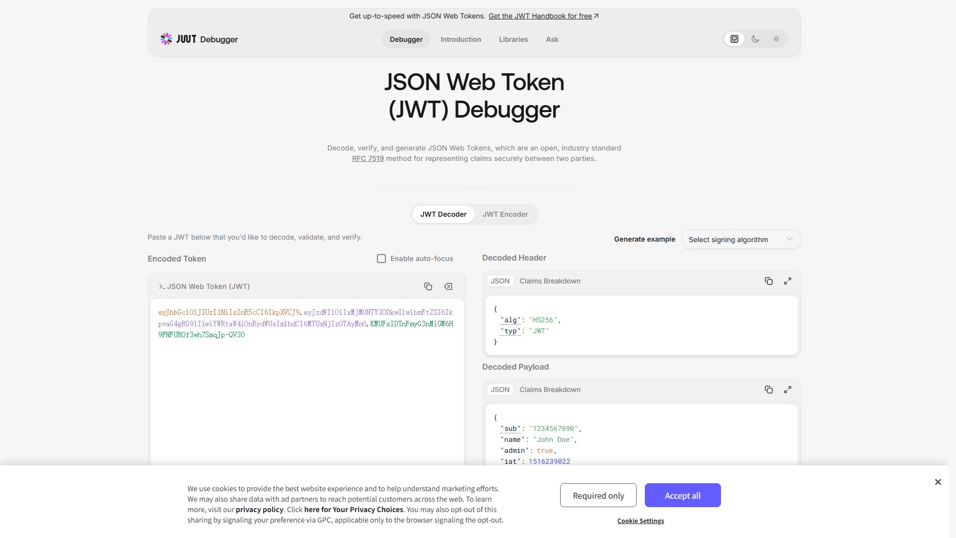 JWT.io – JSON Web Token 调试与签名验证工具