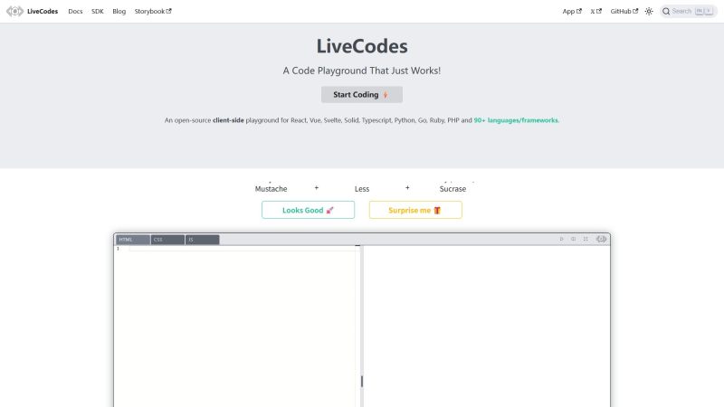 LiveCodes – 免搭建环境的多语言在线代码沙箱 - 超应用-超应用