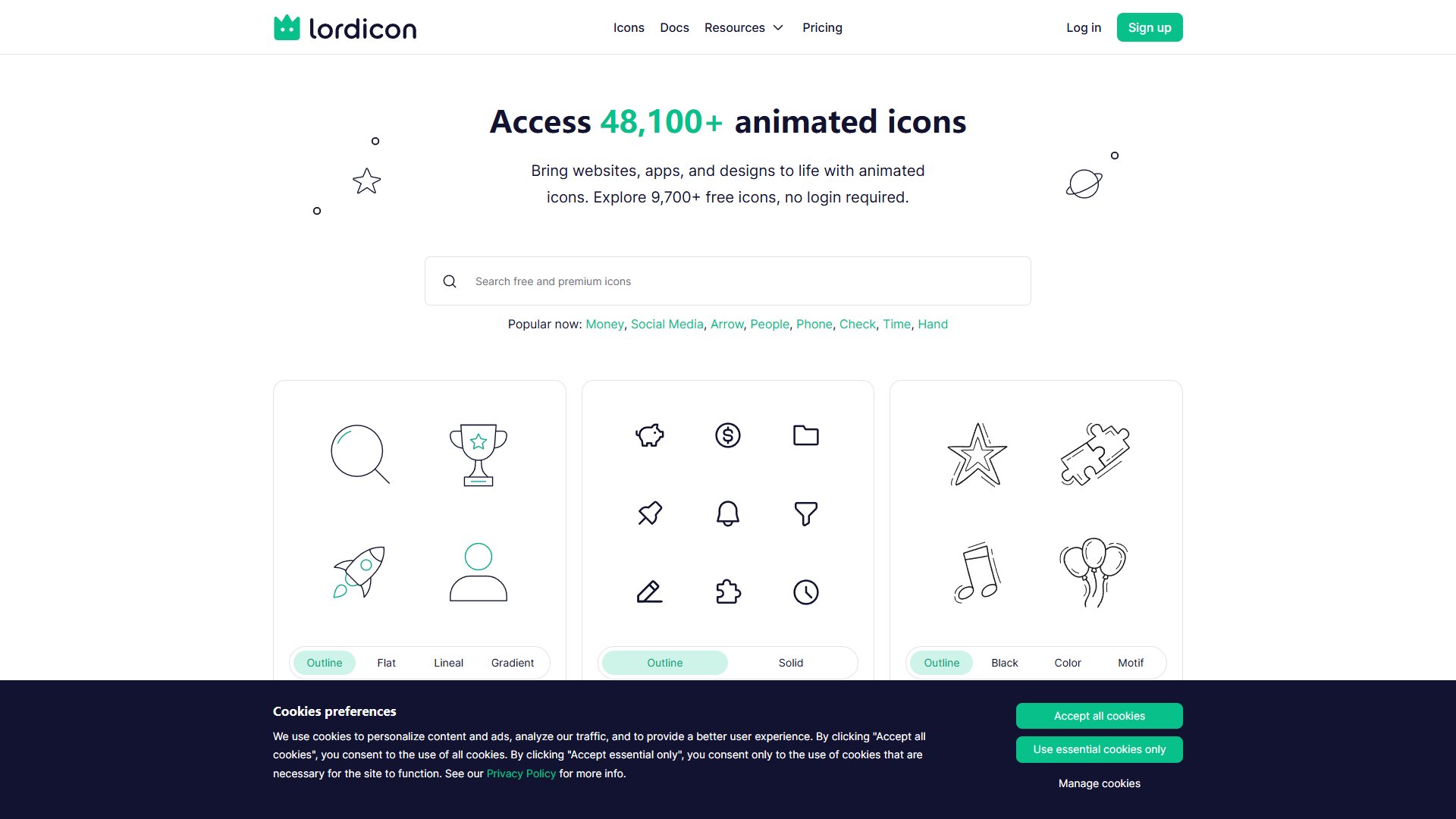 Lordicon – 手工动画图标素材库与在线编辑器