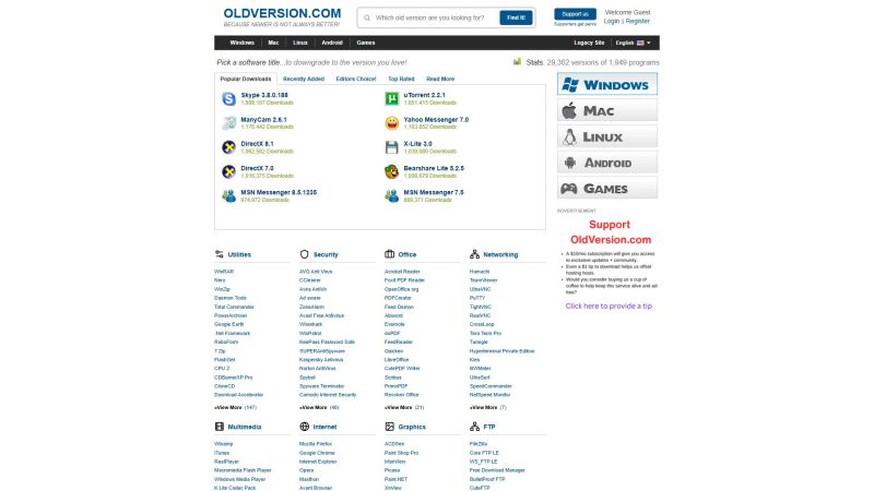 OldVersion.com – 老版本软件归档下载站 - 超应用-超应用