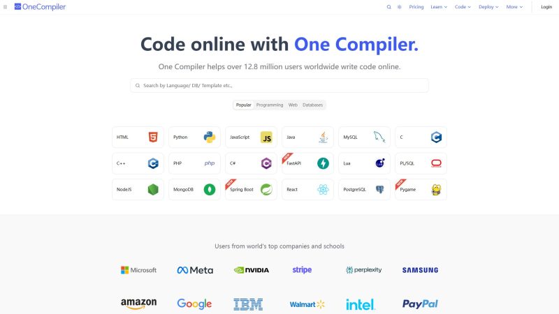 OneCompiler – 免安装的在线编译器,边写边跑还能让 AI 代理改代码-超应用
