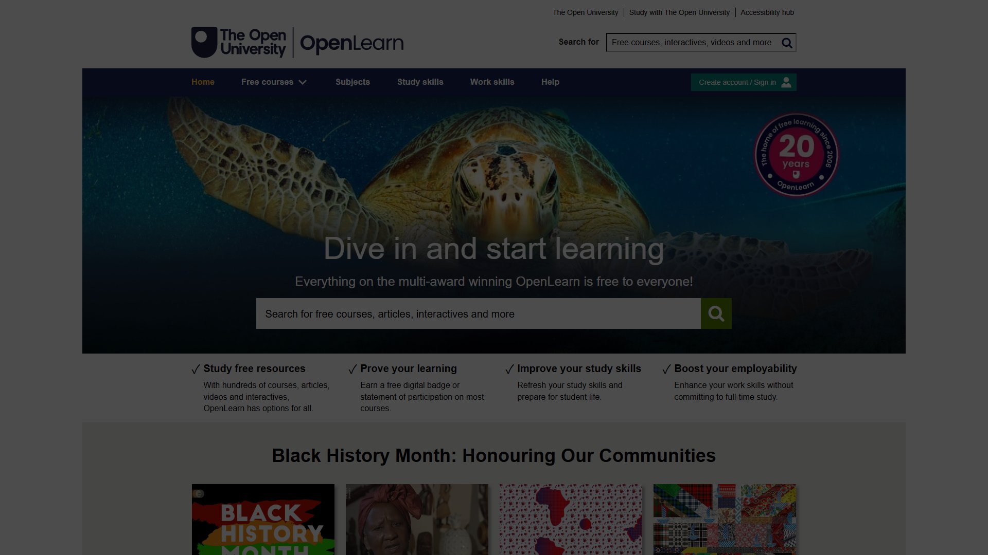 OpenLearn – 英国开放大学免费开放的课程与学习凭证库