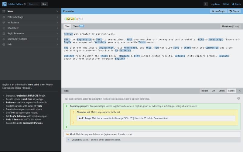 RegExr – 在线正则表达式可视化测试与学习工具 - 超应用-超应用
