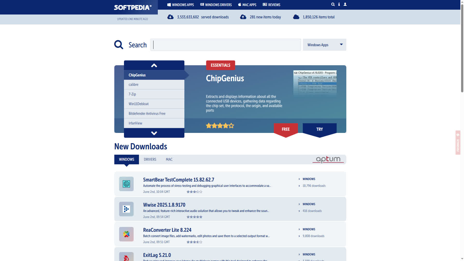 Softpedia – 免费软件下载库