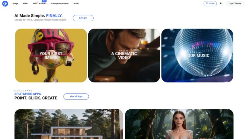 SplitShire – 图片、视频与建筑效果图的 AI 素材生成站 - 超应用-超应用