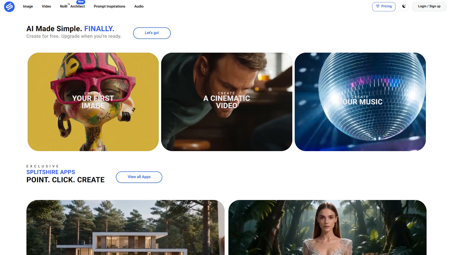 SplitShire – 图片、视频与建筑效果图的 AI 素材生成站