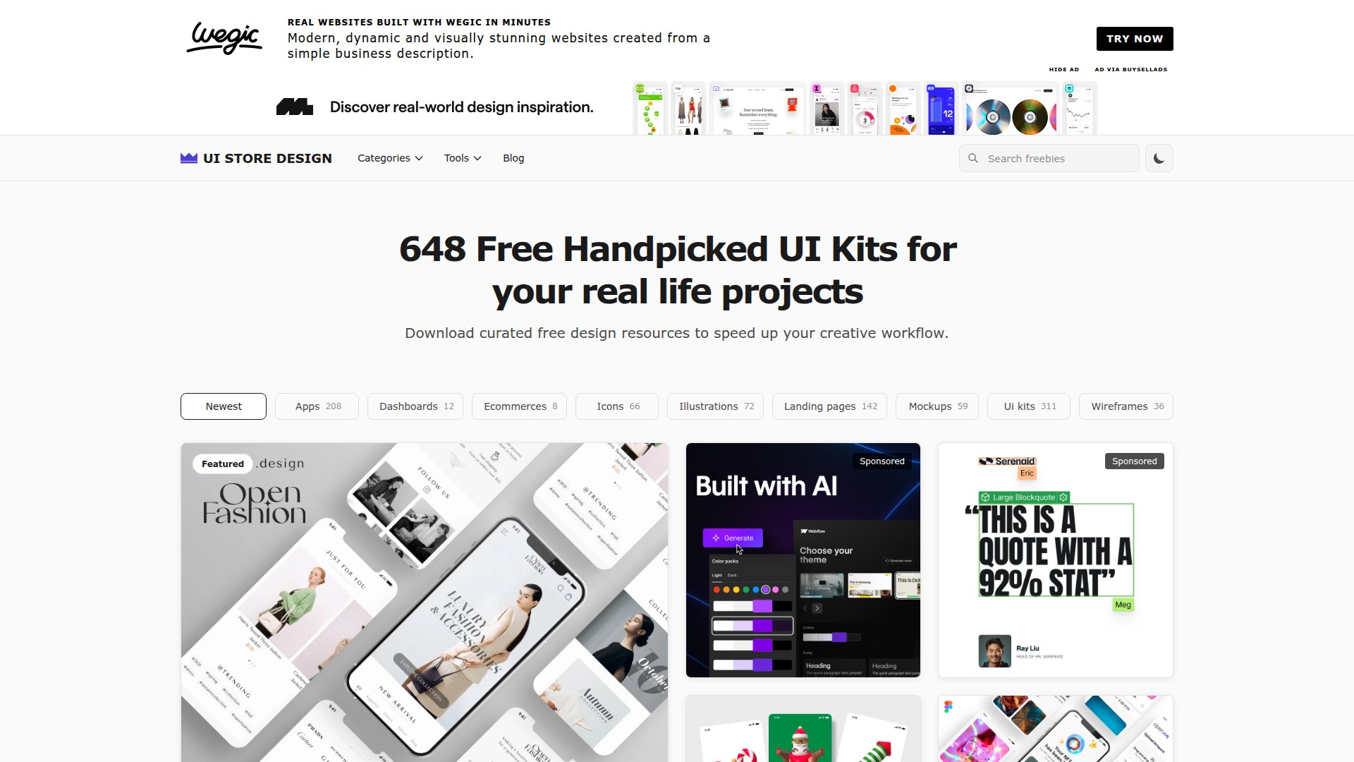 UI Store – 免费精选 UI 套件资源库