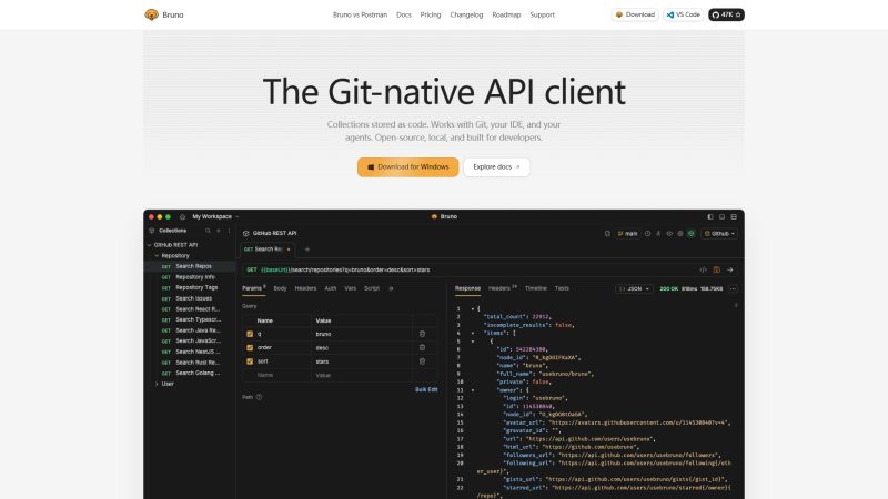 Bruno – Git 原生的开源 API 调试客户端 - 超应用-超应用