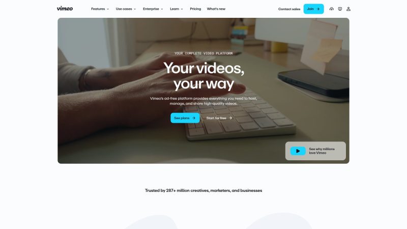 Vimeo – 专业视频托管分发与AI创作工具-超应用