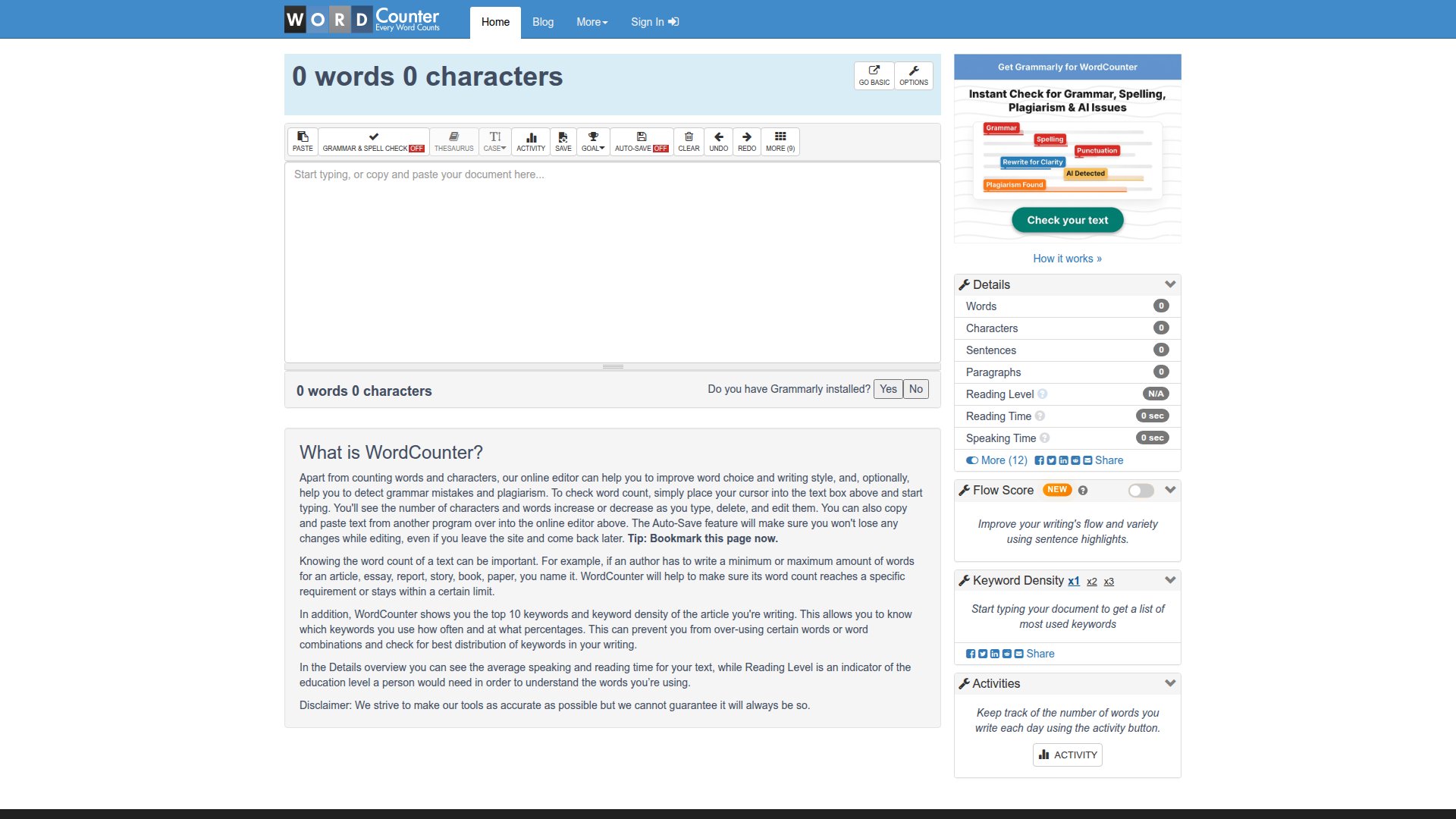 WordCounter – 在线字数统计与写作改进工具